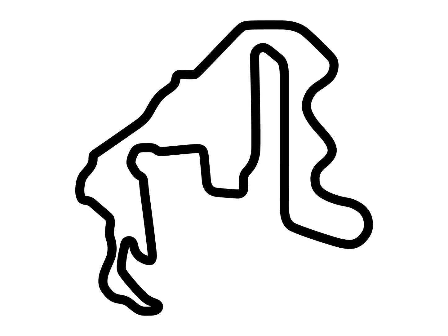 Thunderhill Raceway Park 5 Mile Course with Bypass Decal