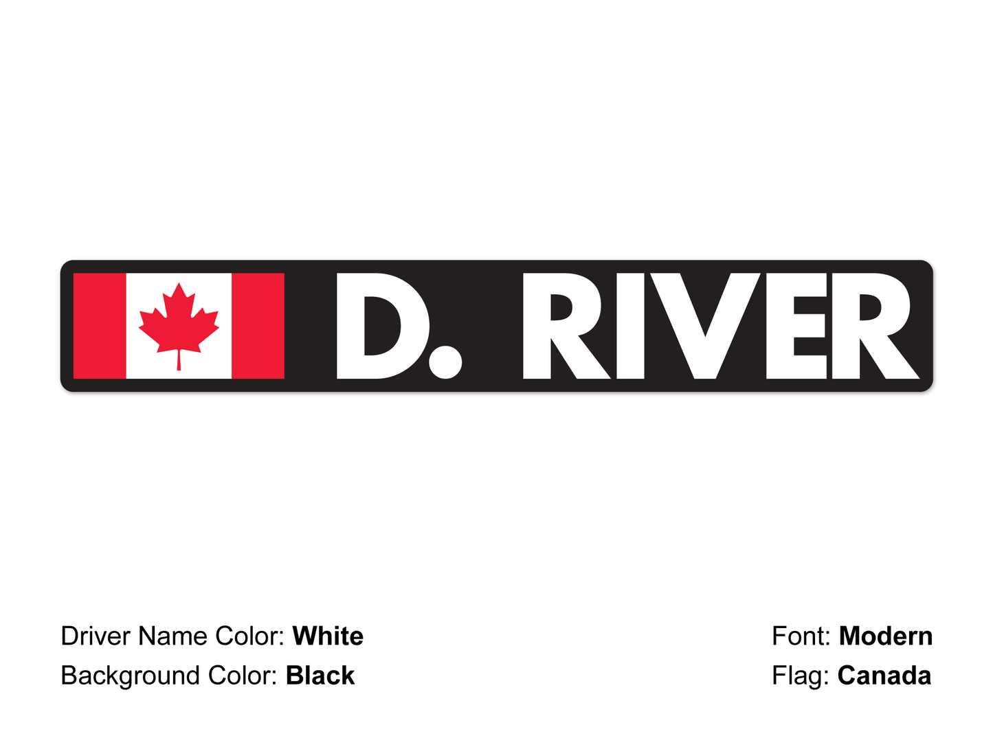 Driver Name Decal