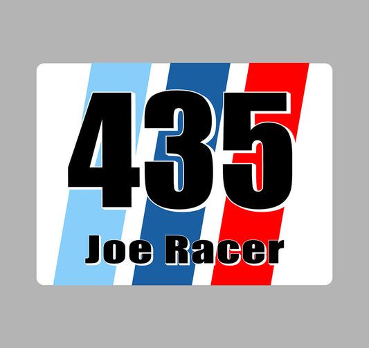 Custom 3 Stripe Magnetic Racing Number Panel